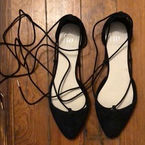 Suede Lace-Up Flats